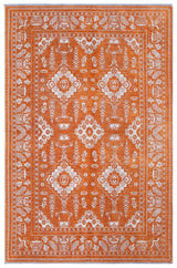 Moretti Afghan Patterned Orange and White Rug 30026-N