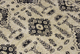 Moretti Afghan Patterned Beige and Black Rug 30026-C