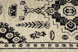 Moretti Afghan Patterned Beige and Black Rug 30026-C