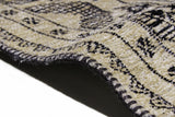 Moretti Afghan Patterned Beige and Black Rug 30026-C