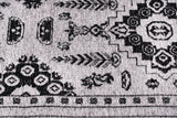 Moretti Afghan Patterned Gray and Black Rug 30026-D