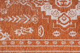 Moretti Afghan Patterned Orange and White Rug 30026-N