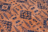 Moretti Afghan Patterned Orange and Black Rug 30026-O