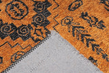Moretti Afghan Patterned Orange and Black Rug 30026-O