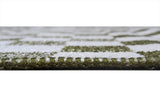 Moretti Nordi Geometric Designed Green and White Machine Washable Rug 30035 X-M