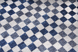 Moretti Nordi Geometric Designed Blue and White Machine Washable Rug 30035 X-F