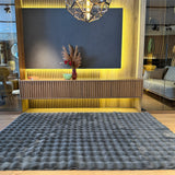 Bubble Anthracite Plush Rug
