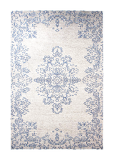 White, baroque style, floral patterned, medallion, machine washable rug