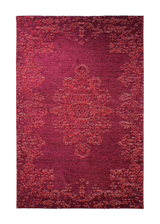 Red, baroque style, floral patterned, medallion, machine washable rug