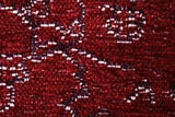 Red, baroque style, floral patterned, medallion, machine washable rug
