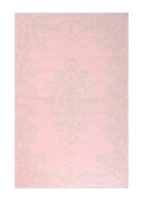 Pink, baroque style, floral patterned, medallion, machine washable rug