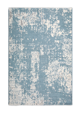 Blue, gray, vintage and abstract design, machine washable rug