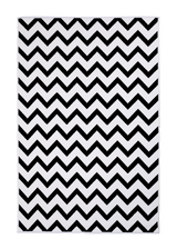 Black and white, geometric patterned, machine washable rug