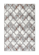 Gray, brown, geometric patterned, machine washable rug