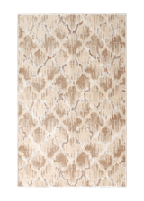 Beige, brown, geometric patterned, machine washable rug