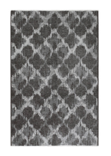 Gray, geometric patterned, machine washable rug