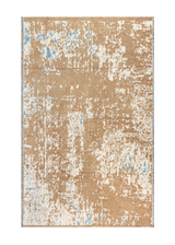 Brown, beige, vintage and abstract design, machine washable rug