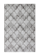 Gray, geometric patterned, machine washable rug
