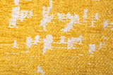 Yellow, gray, vintage and abstract design, machine washable rug