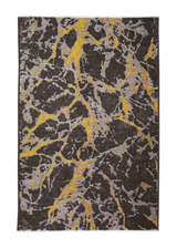 Black, gold, marble design, machine washable rug
