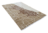 Brown, beige, Chicago map design, machine washable rug