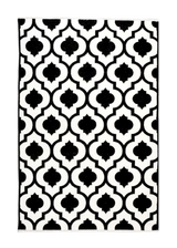 Black and white, geometric patterned, machine washable rug