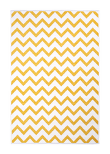 Yellow, white, geometric patterned, machine washable rug