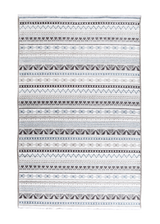 Gray, striped, machine washable rug