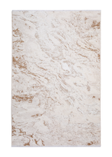 Brown, beige, marble design, machine washable rug