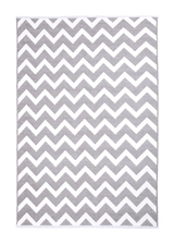 Gray and white, geometric patterned, machine washable rug