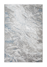 Gray, blue, marble design, machine washable rug