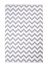 Gray and white, geometric patterned, machine washable rug