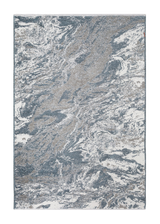 Gray, blue, marble design, machine washable rug