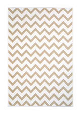 Beige, white, geometric patterned, machine washable rug