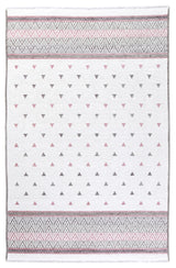 Washable Pyramid Patterned Rug in Pink and Grey Color