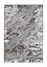 Gray, marble design, machine washable rug