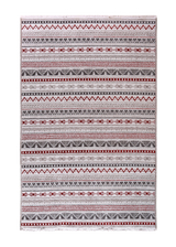 Red, white, striped, machine washable rug