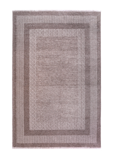 Brown, classic, bordered, patterned, machine washable rug