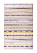 Yellow, striped, machine washable rug