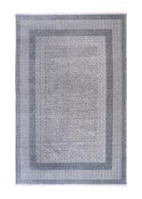 Gray, classic, bordered, patterned, machine washable rug