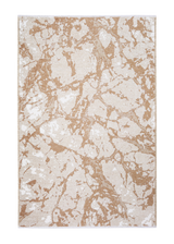 Beige, brown, marble design, machine washable rug