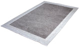Gray, classic, bordered, machine washable rug