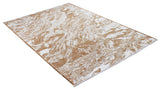 Brown, beige, marble design, machine washable rug