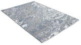 Gray, blue, marble design, machine washable rug