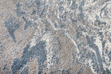 Gray, blue, marble design, machine washable rug