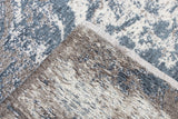 Gray, blue, marble design, machine washable rug