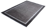 Gray, classic, bordered, machine washable rug