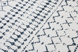 White, patterned, machine washable rug