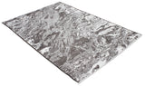 Gray, marble design, machine washable rug