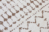White, brown, patterned, machine washable rug